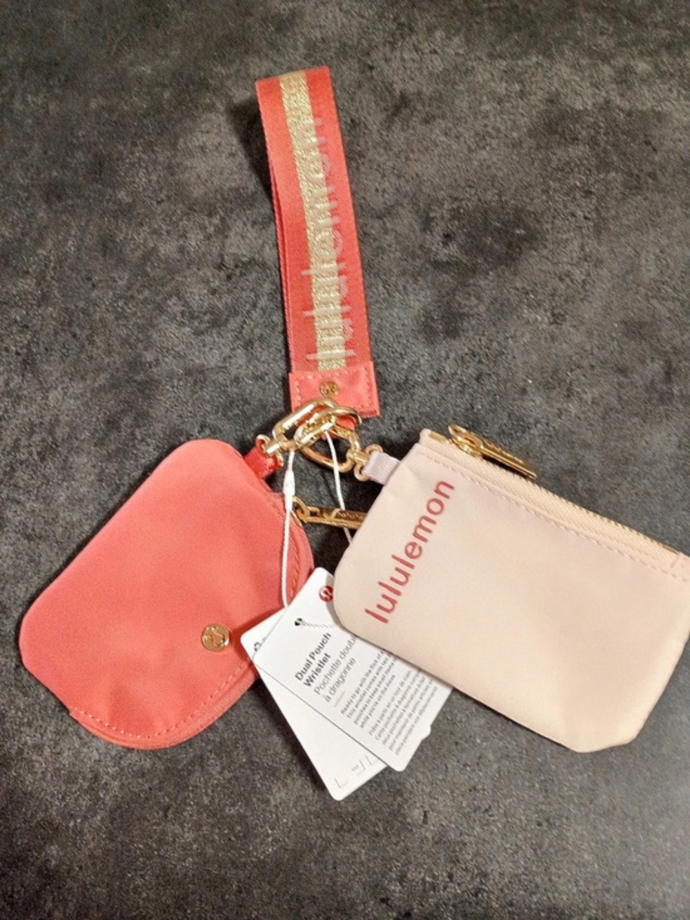 lululemon Dual Pouch Wristlet Pink NWT